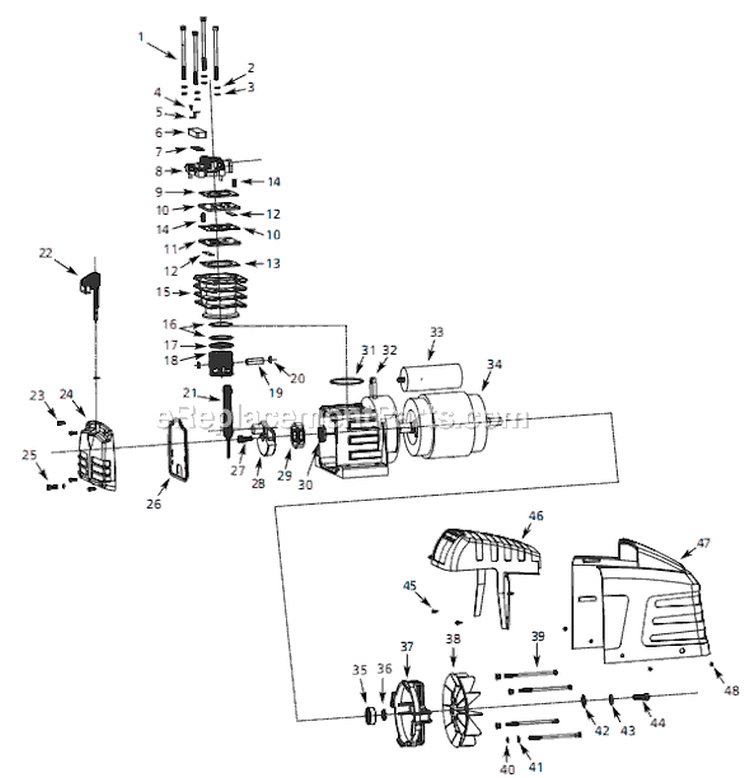 Page B Diagram and Parts List for HX500000 2004 Campbell Hausfeld Compressor